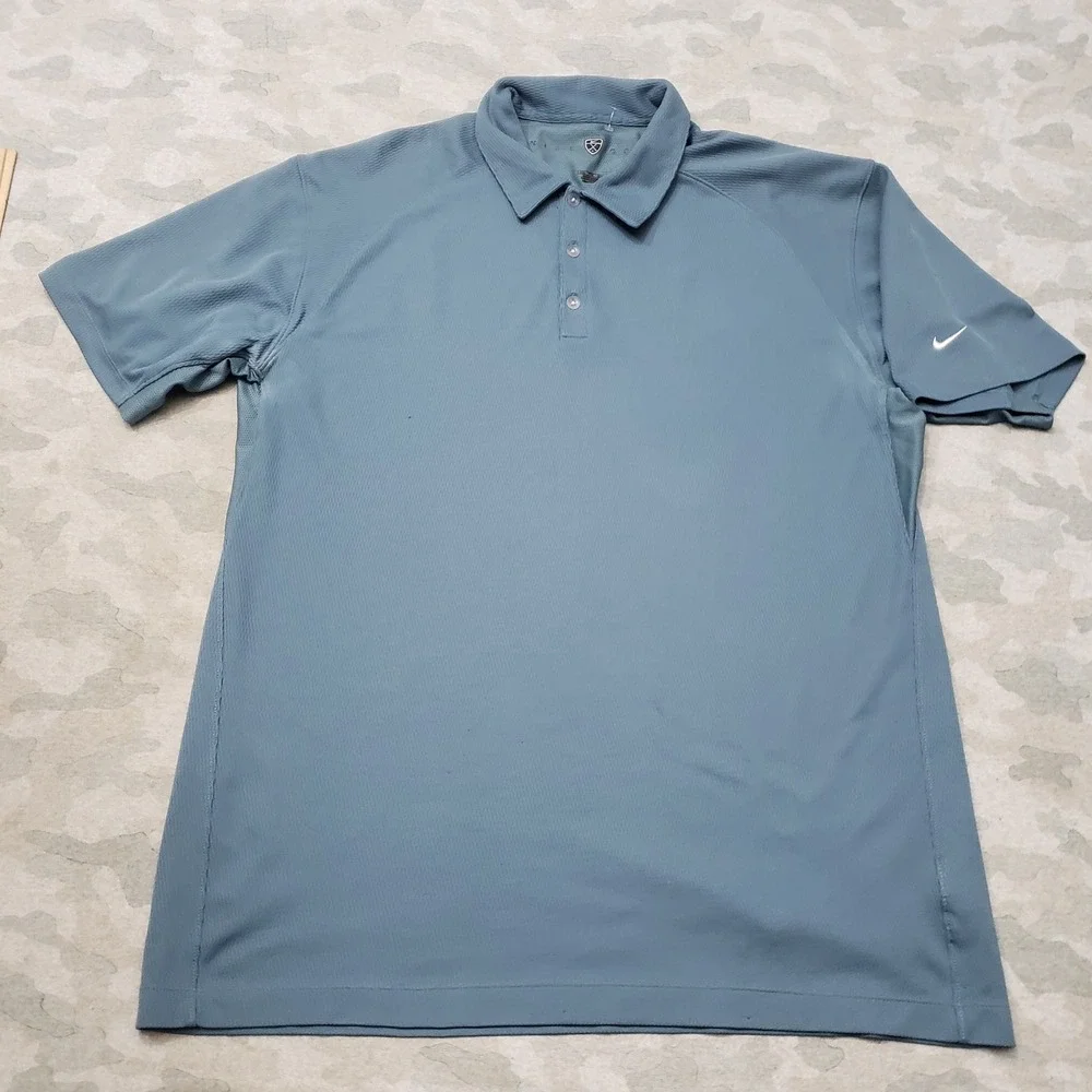 Nike Golf Polo Shirt Mens XXL Blue Short Sleeve Casual Outdoors Athleisure